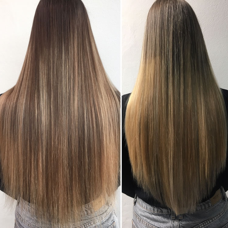 Colorazione capelli con metodo flamboyage